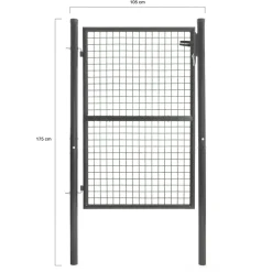 Portillon gris anthracite jardin en acier 105 x 125 cm