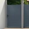 Portillon 100x160 cm en aluminium gris anthracite