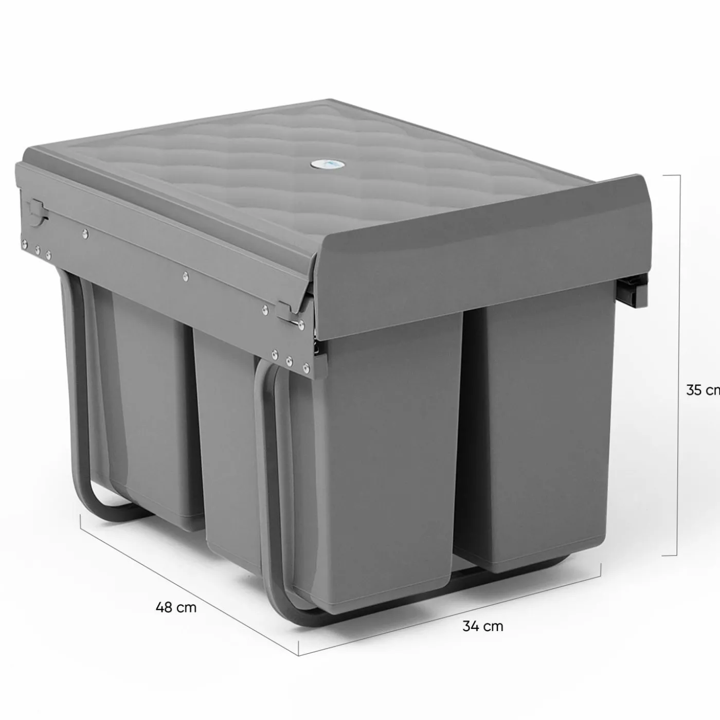 Poubelle tri sélectif 3 compartiments encastrable amoviles 1x15L + 2x8L