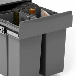 Poubelle tri sélectif 3 compartiments encastrable amoviles 1x15L + 2x8L