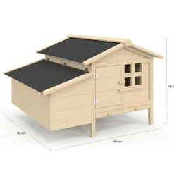 Poulailler en bois 5 poules avec pondoir sur pilotis XXL