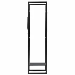Range bûches vertical en acier noir et accessoires