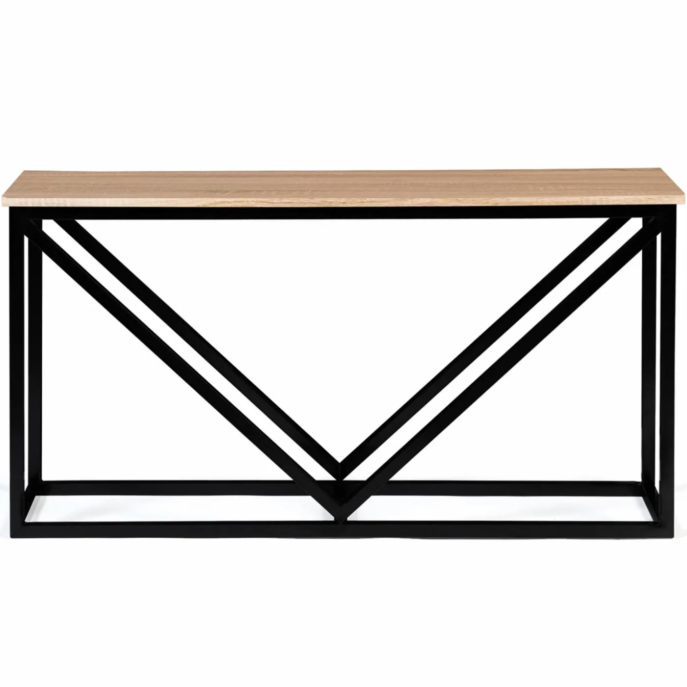 Range-bûches intérieur horizontal en métal noir et étagère bois