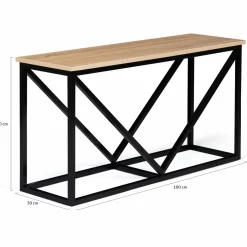 Range-bûches intérieur horizontal en métal noir et étagère bois