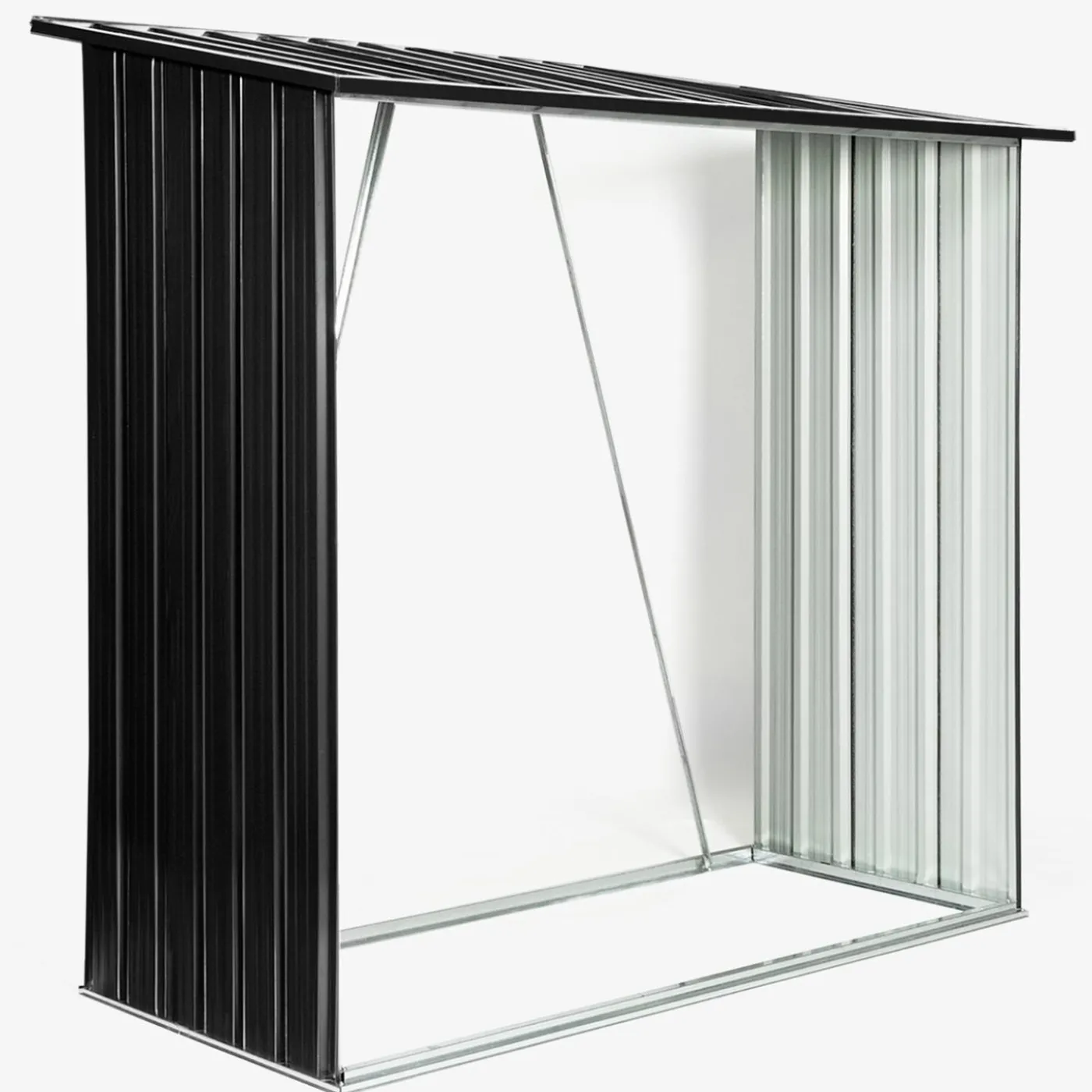 Rangement extérieur en acier pour bois de chauffage