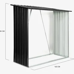 Rangement extérieur en acier pour bois de chauffage