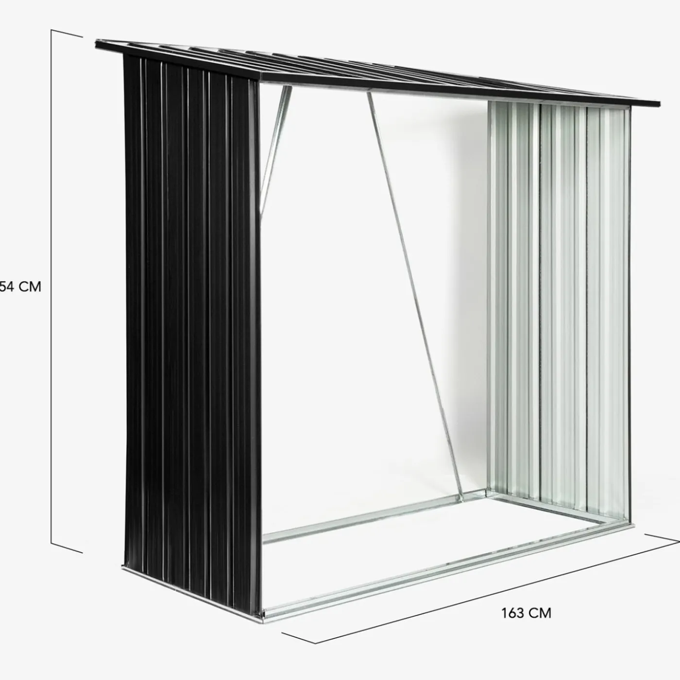 Rangement extérieur en acier pour bois de chauffage