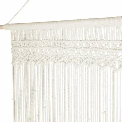 Rideau bohème beige en macramé