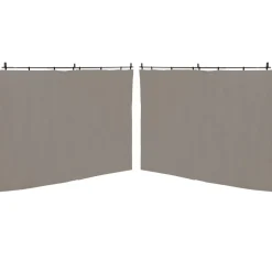 Rideaux de 3 et 4 M avec fermeture éclair pour pergola taupe : lot de 2