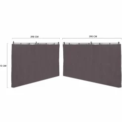 Rideaux extérieurs pour pergola 3x4m gris