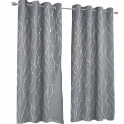 Rideaux occultants thermiques gris anthracite avec motifs