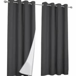 Rideaux occultants thermiques gris anthracite