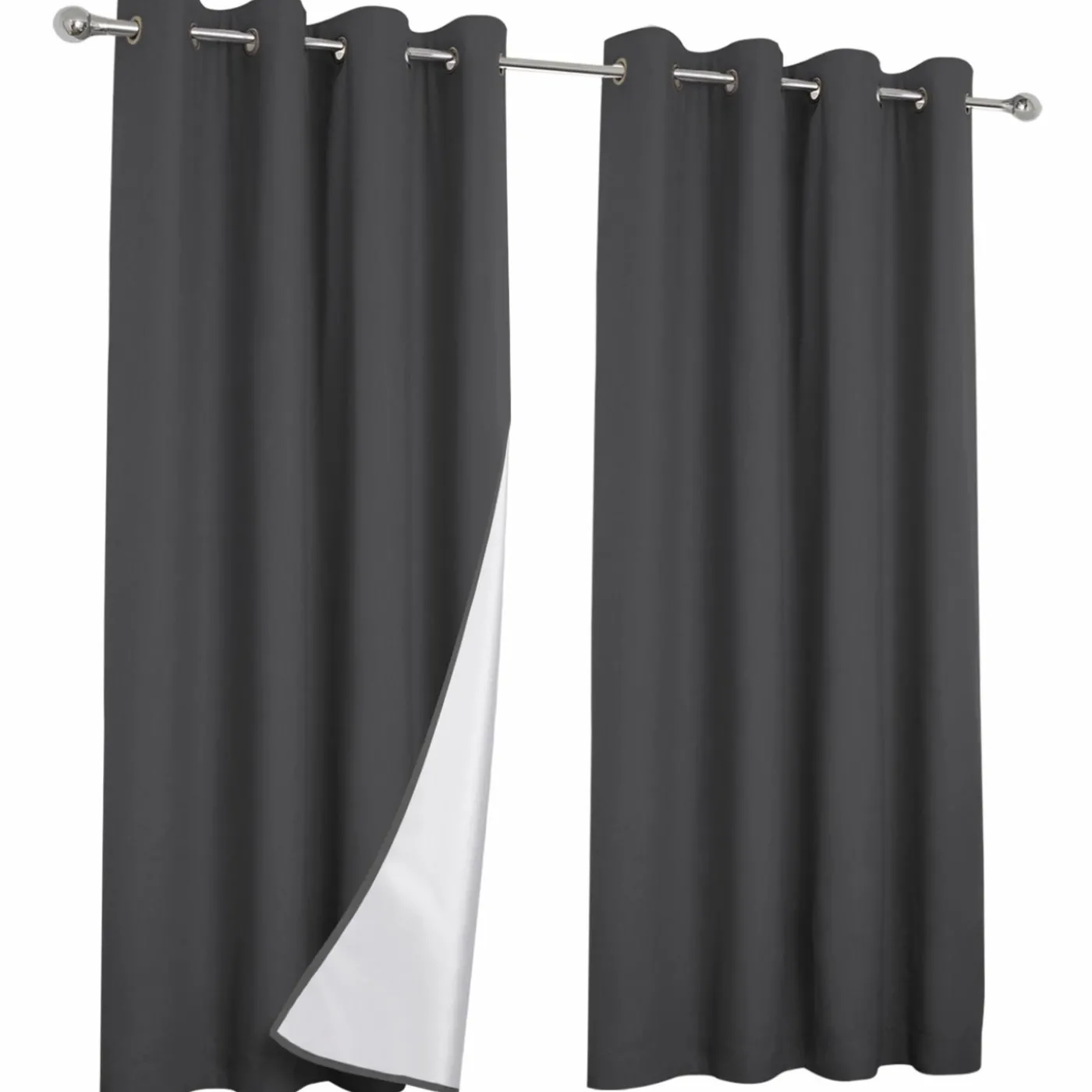 Rideaux occultants thermiques gris anthracite