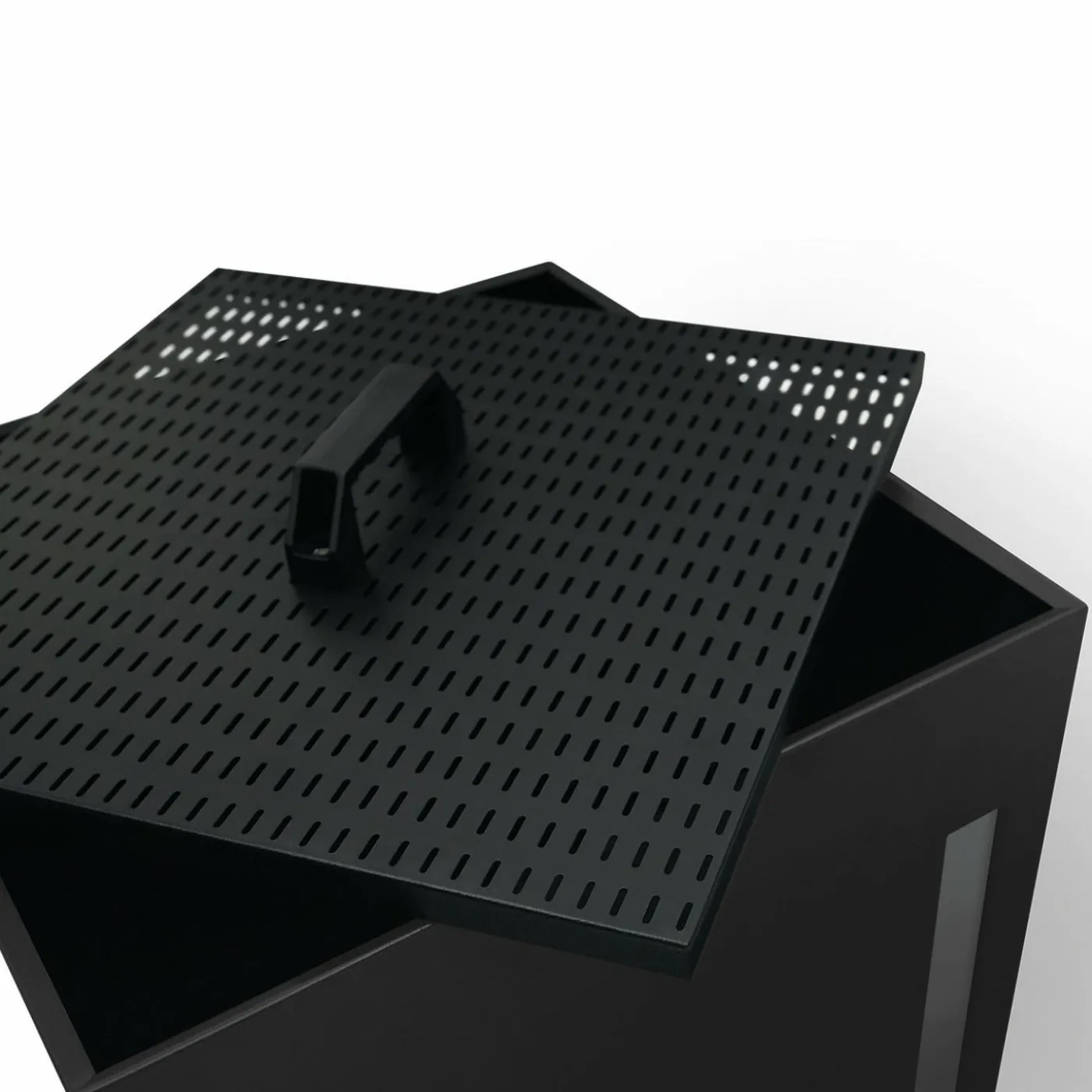 Réservoir à granulés - rangement à pellets 55 kg noir 36 x 36 x 87 cm