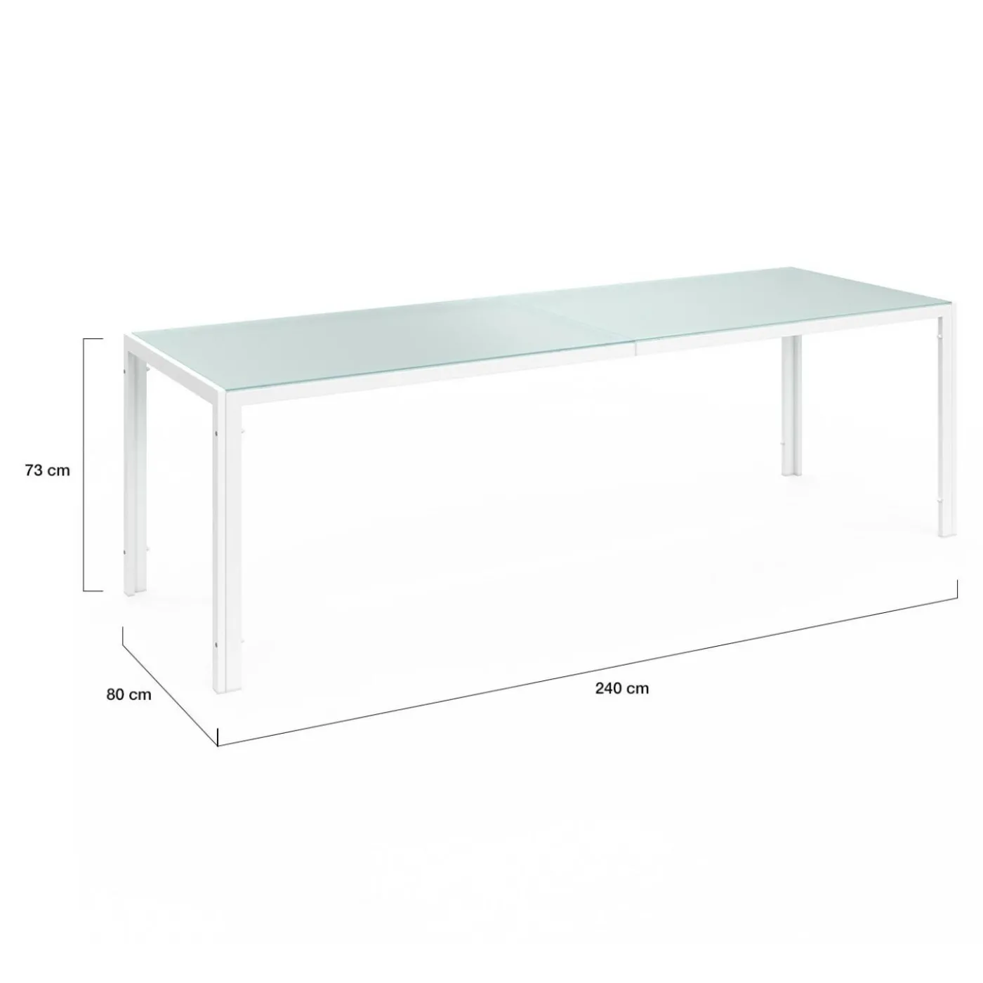 Salon de jardin 10 personnes blanc et beige 240 cm