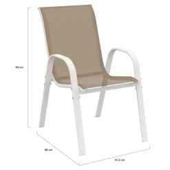 Salon de jardin 10 personnes blanc et beige 240 cm