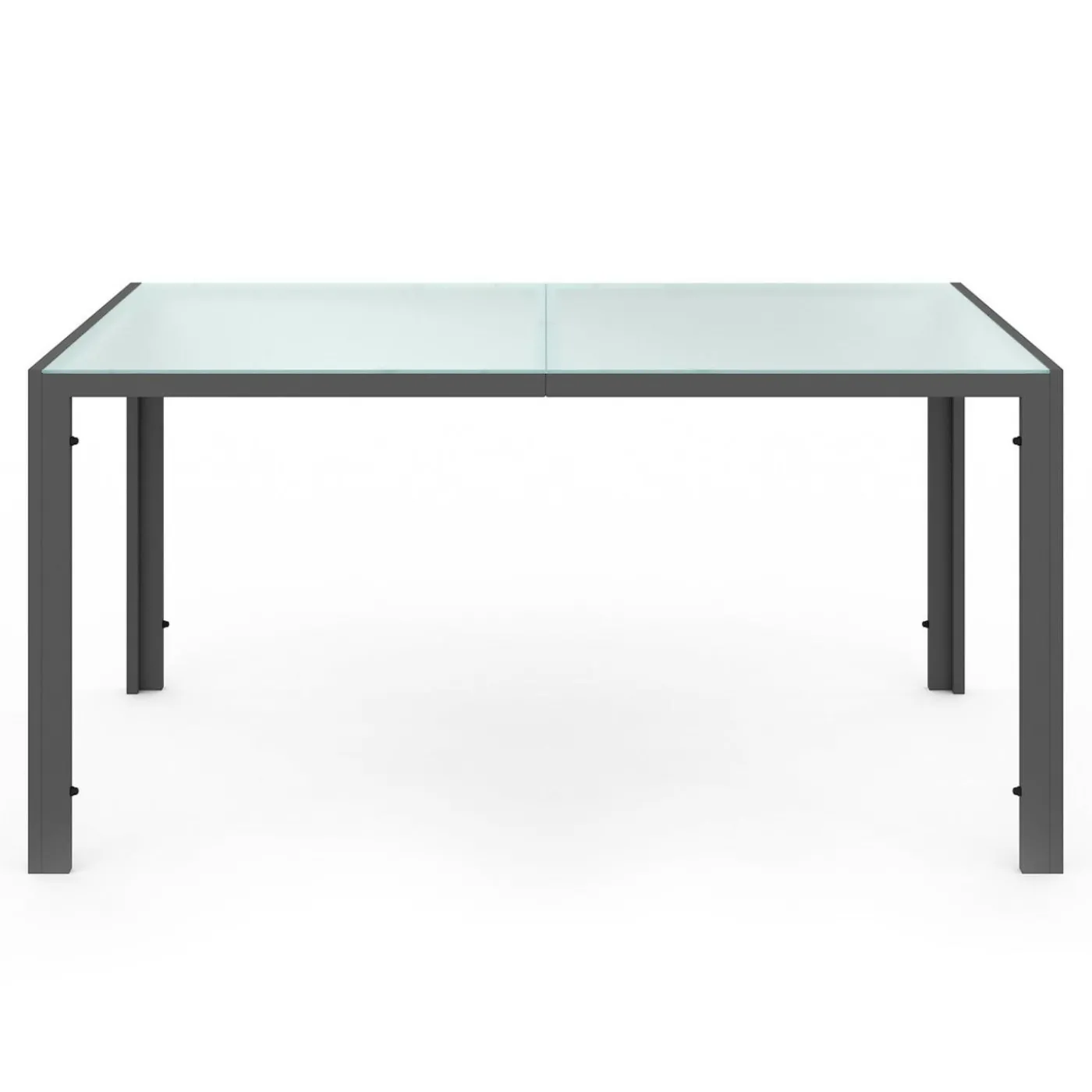 Salon de jardin 6 personnes chaises empilables gris anthracite table 150 cm