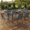 Salon de jardin avec 6 chaises empilables