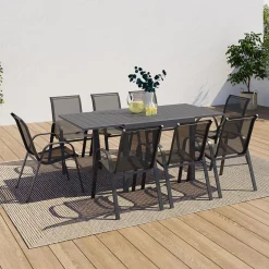 Salon de jardin avec table extensible 8 places