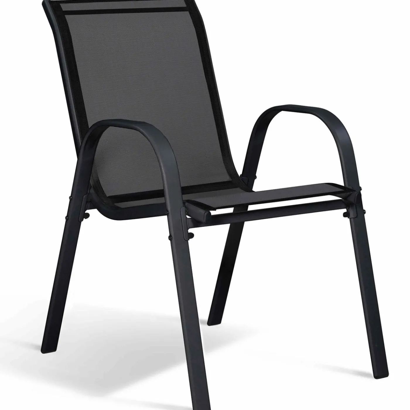 Salon de jardin avec table bois et noir + 8 chaises