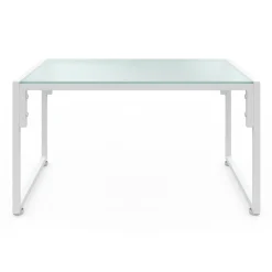 Salon de jardin bas 4 personnes en acier blanc