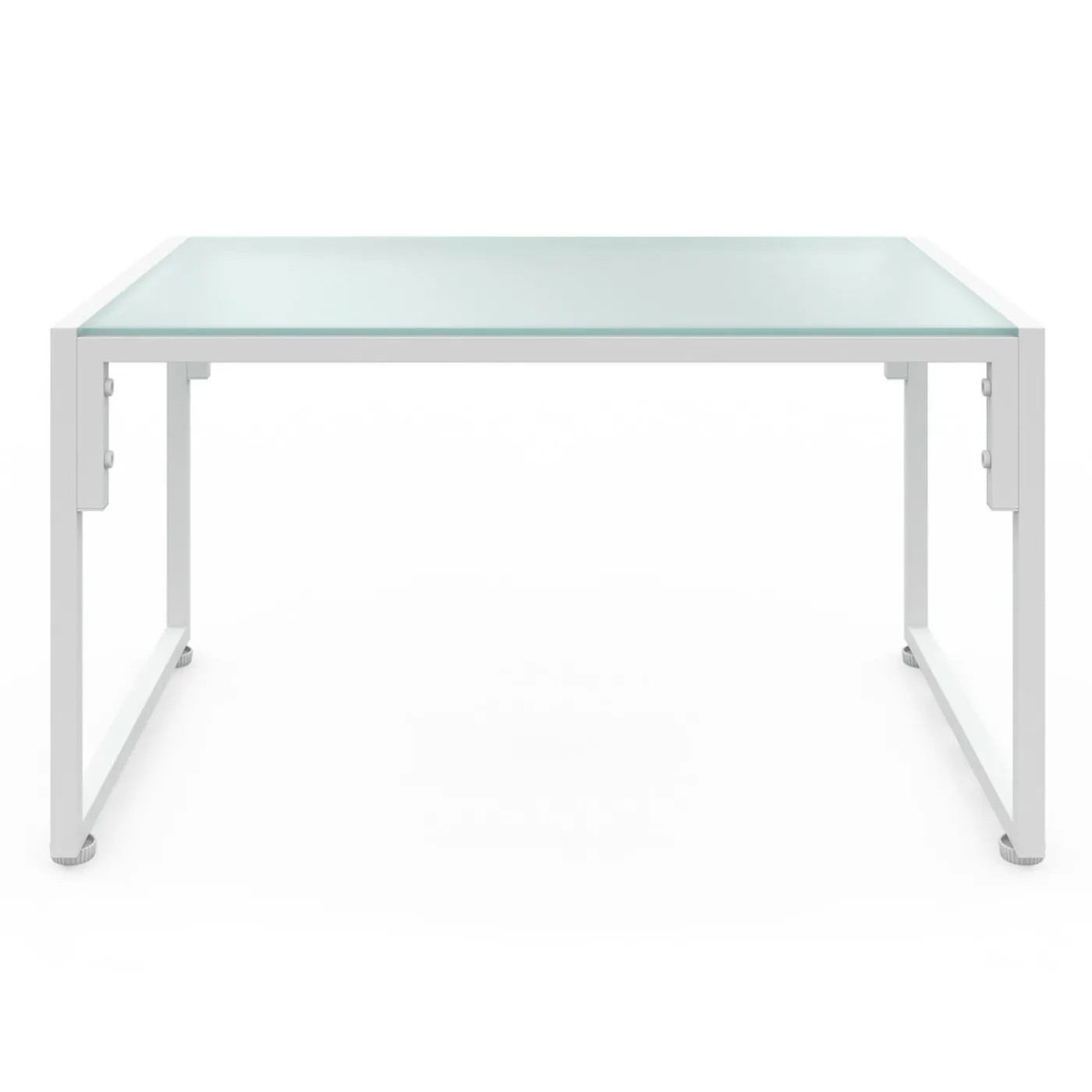 Salon de jardin bas 4 personnes en acier blanc