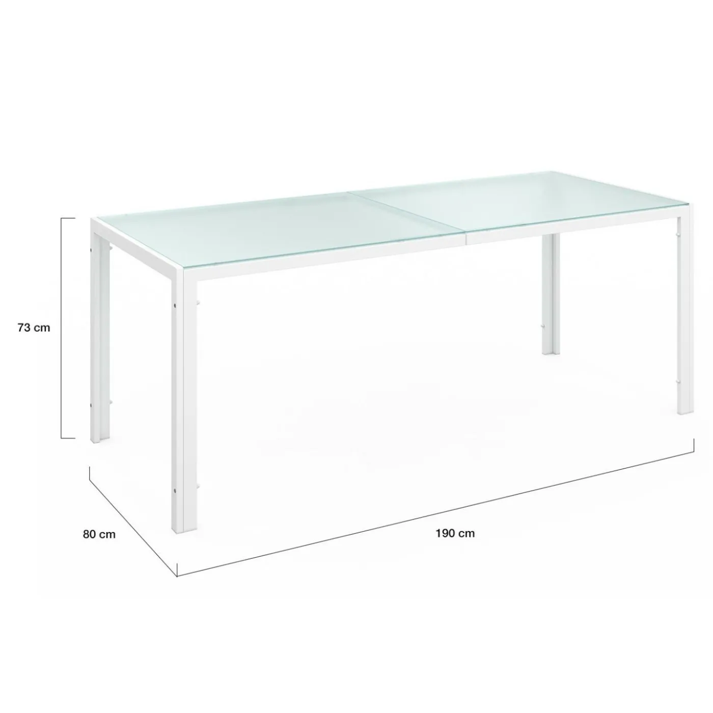 Salon de jardin blanc et beige table 190 cm et 8 chaises empilables