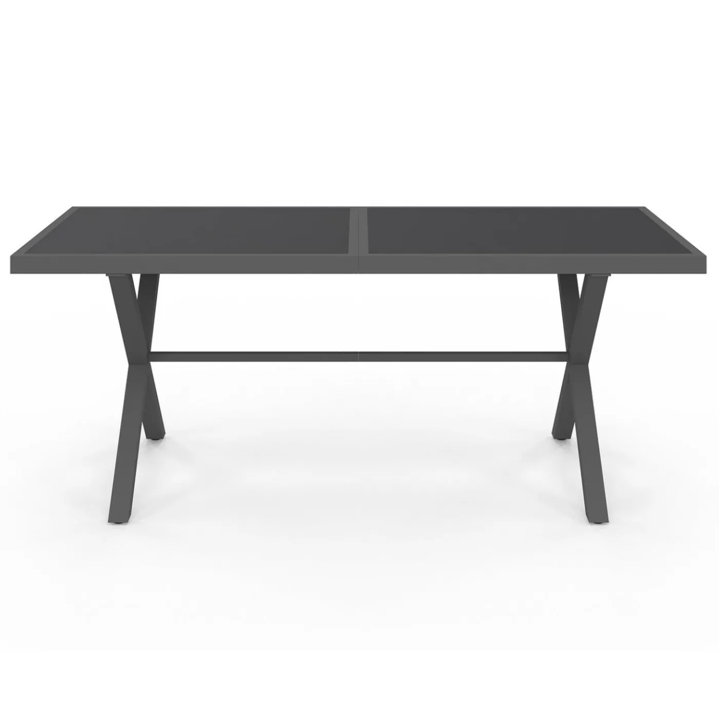 Salon de jardin et chaises empilables gris anthracite