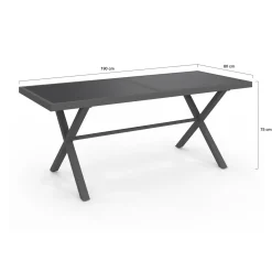 Salon de jardin et chaises empilables gris anthracite