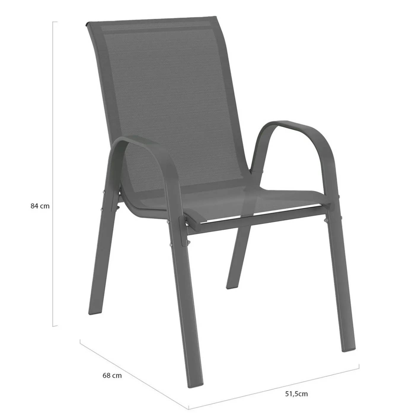 Salon de jardin et chaises empilables gris anthracite