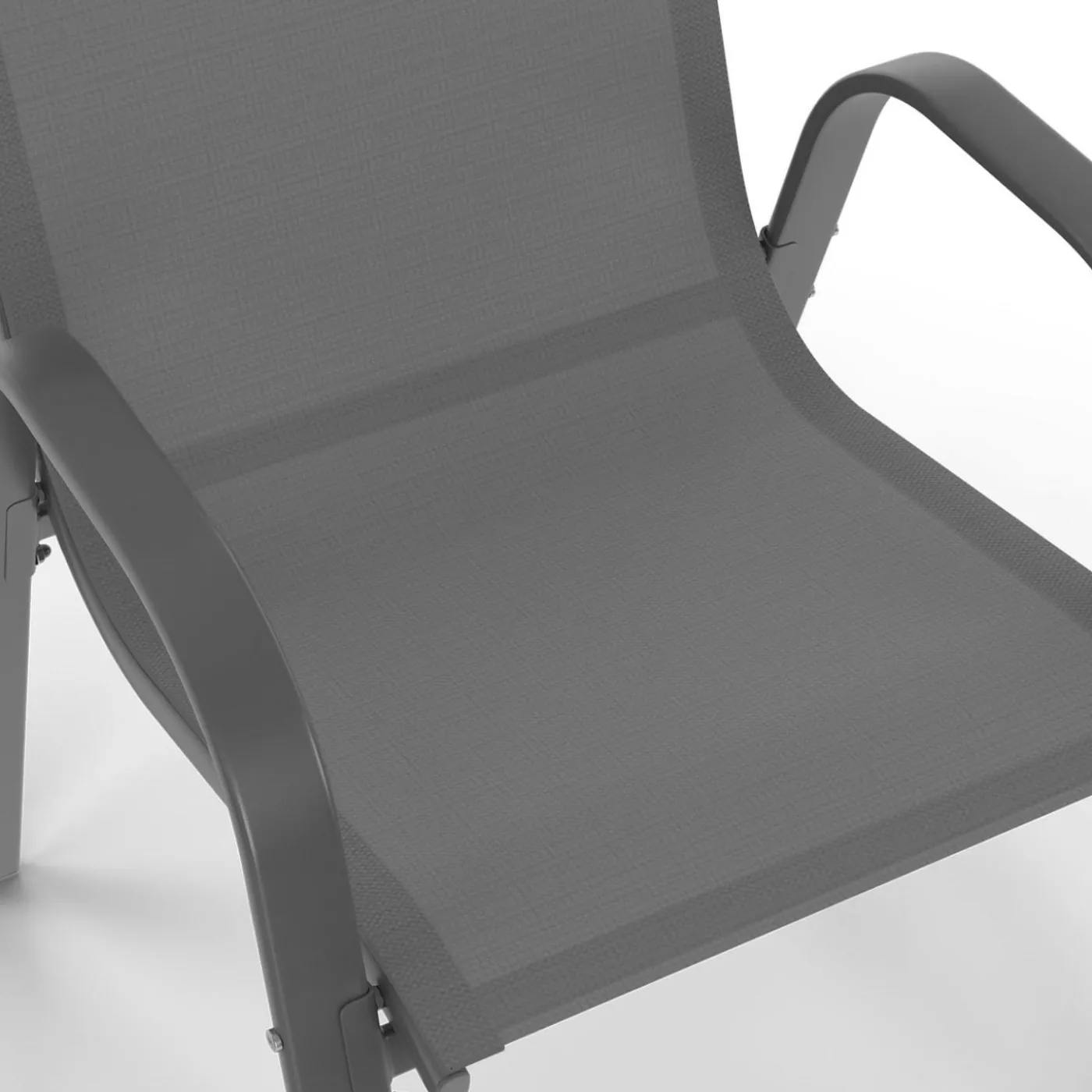 Salon de jardin et chaises empilables gris anthracite
