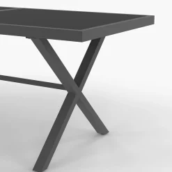 Salon de jardin et chaises empilables gris anthracite