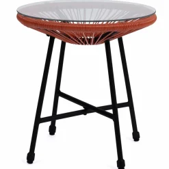 Salon de jardin fil plastique terracotta