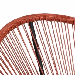 Salon de jardin fil plastique terracotta