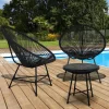 Salon de jardin fil plastique noir