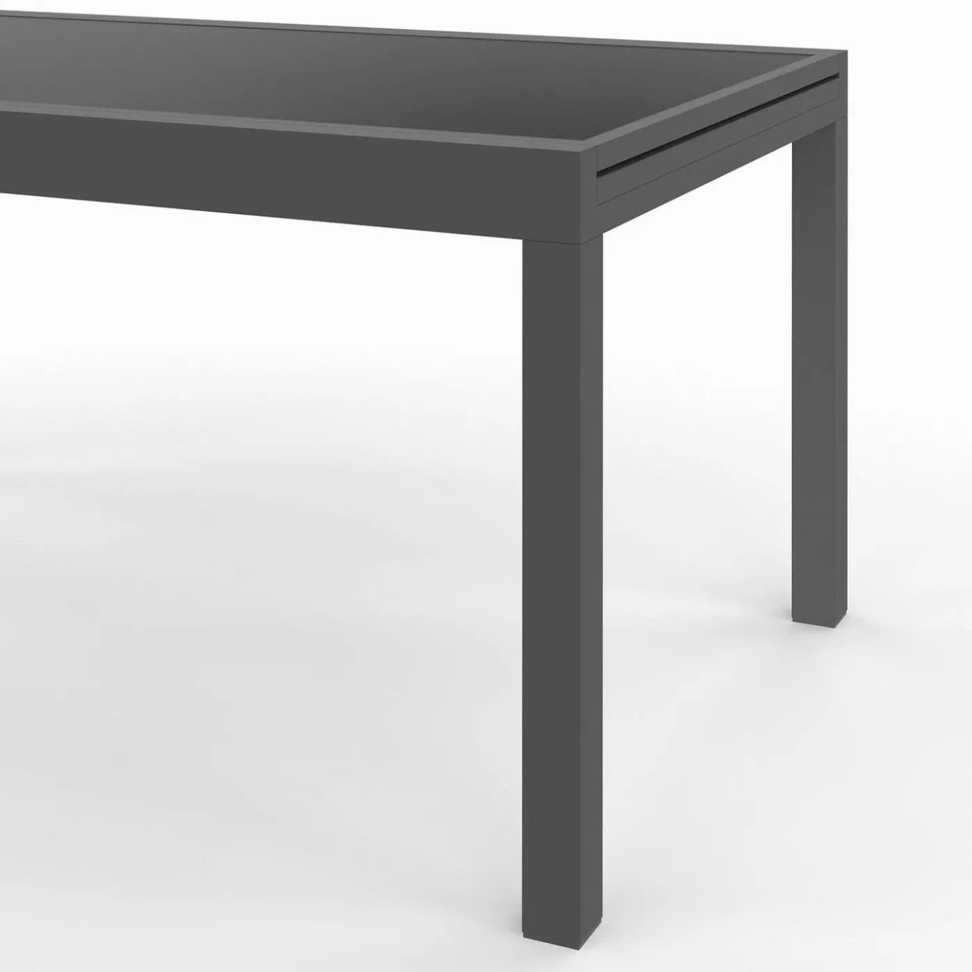 Salon de jardin gris anthracite avec table extensible et 12 chaises