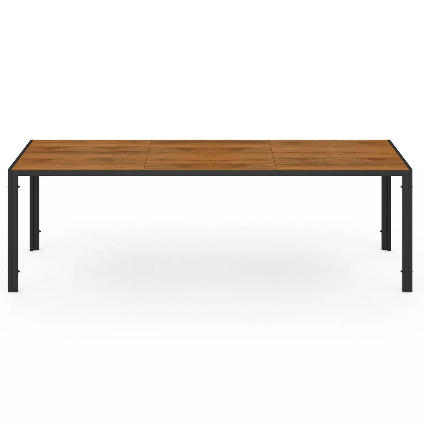 Salon de jardin noir et bois table de jardin 240 cm avec 10 chaises empilables