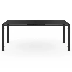 Salon de jardin noir table 190 cm et 8 chaises empilables