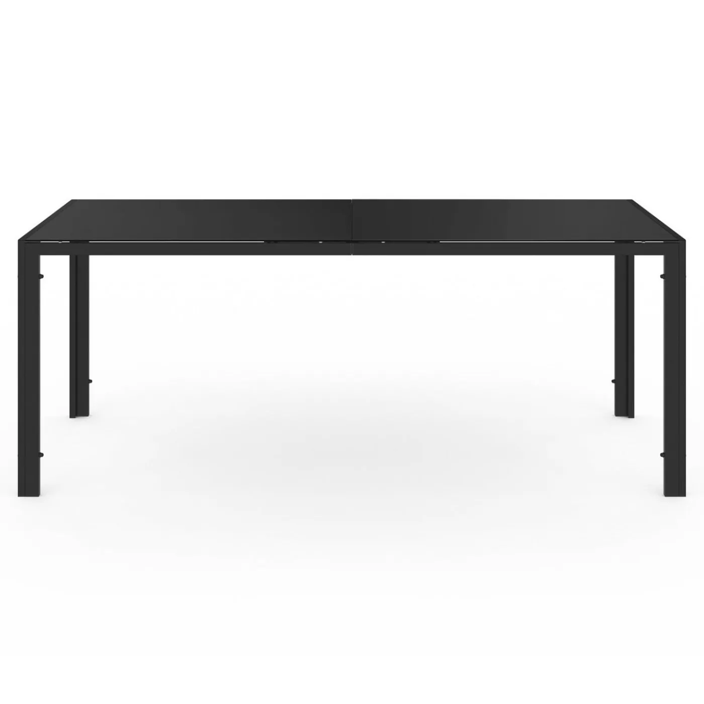 Salon de jardin noir table 190 cm et 8 chaises empilables
