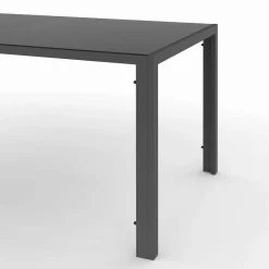 Salon de jardin table 190 cm et 8 chaises empilables bleu canard