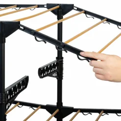 Séchoir à linge couleur noir et aspect bois
