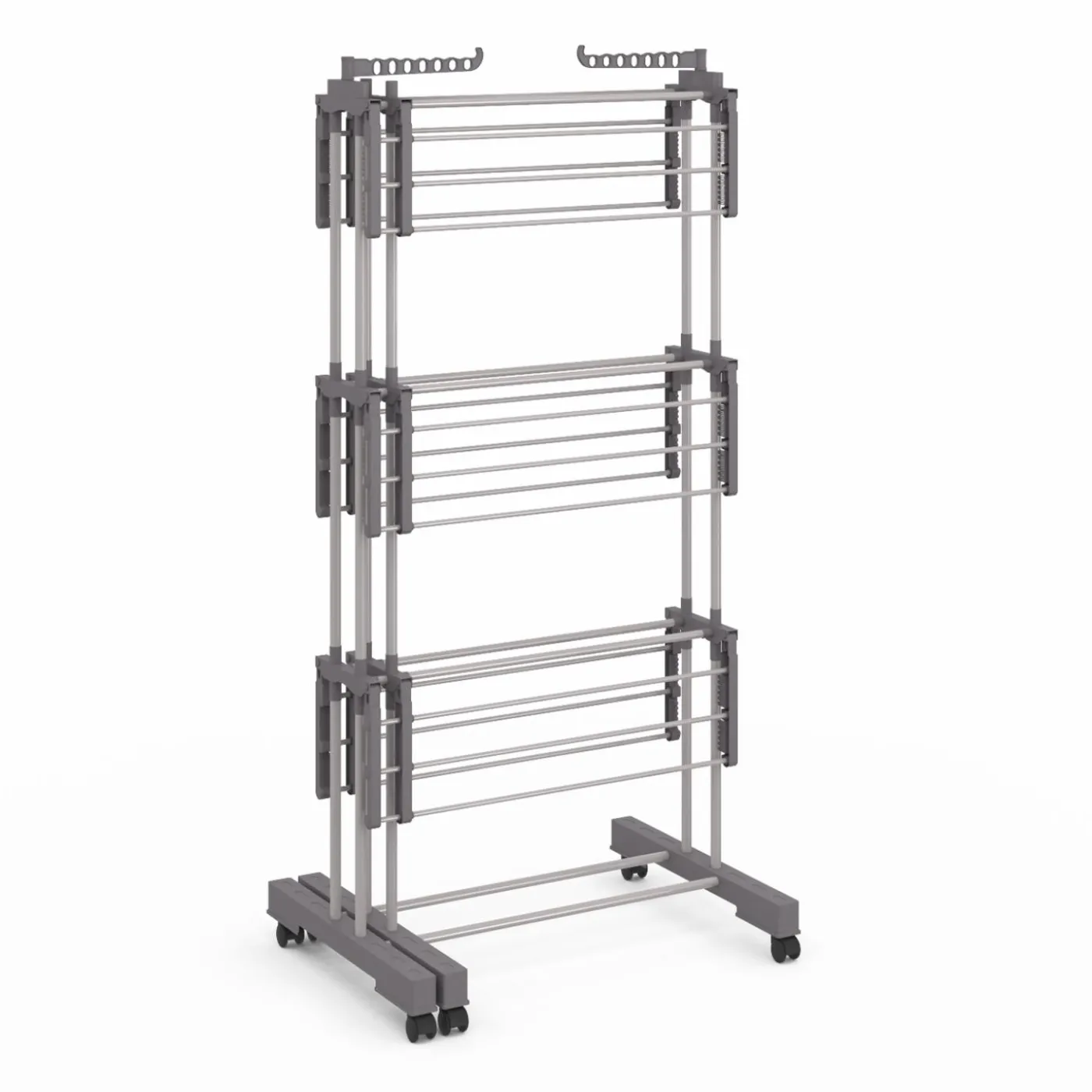 Séchoir à linge pliable extensible 40M gris 3 niveaux
