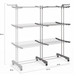 Séchoir à linge pliable extensible 40M gris 3 niveaux