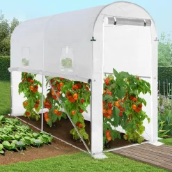 Serre à tomates 3 m² 3 x 1 x 2 m blanche