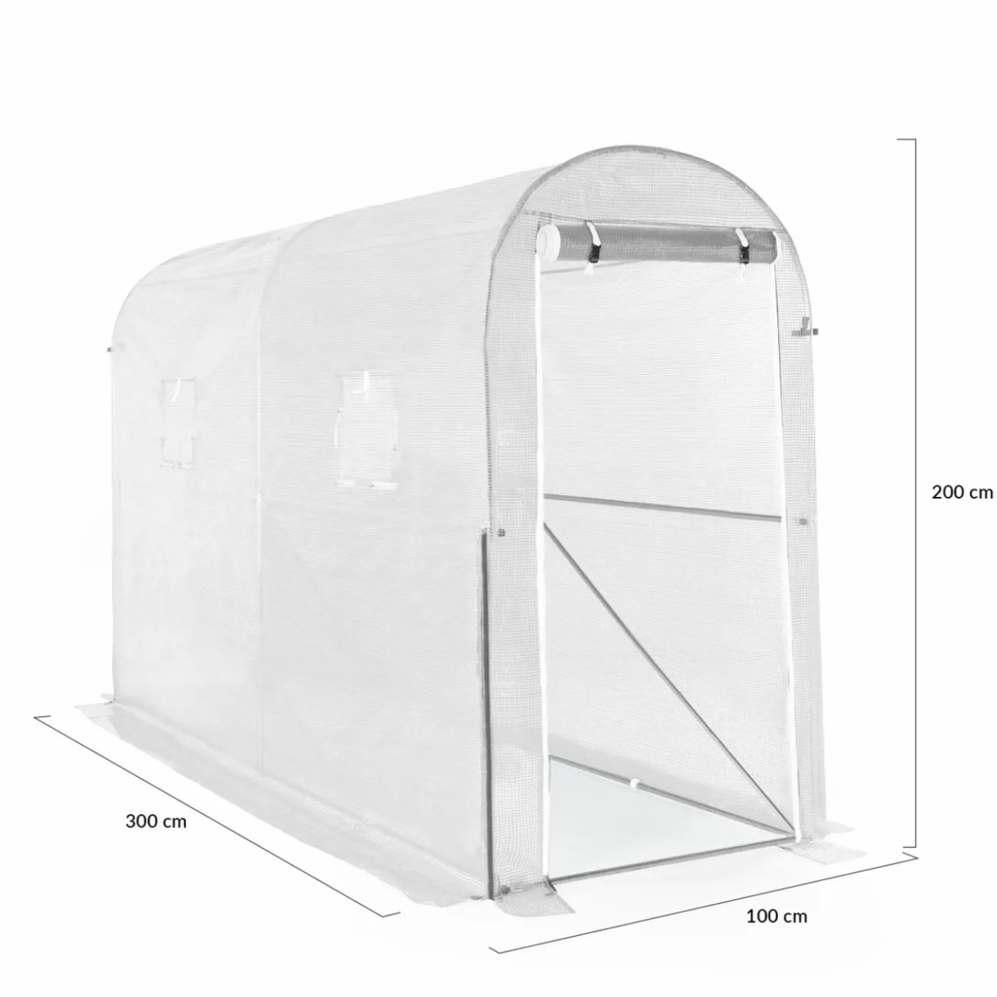 Serre à tomates 3 m² 3 x 1 x 2 m blanche