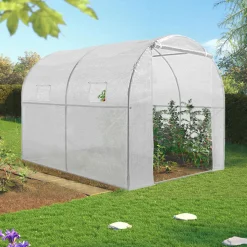 Serre de jardin tunnel blanche 6m2
