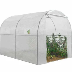 Serre de jardin tunnel blanche 6m2