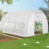 Serre tunnel de jardin 12M² blanche relevable avec moustiquaire