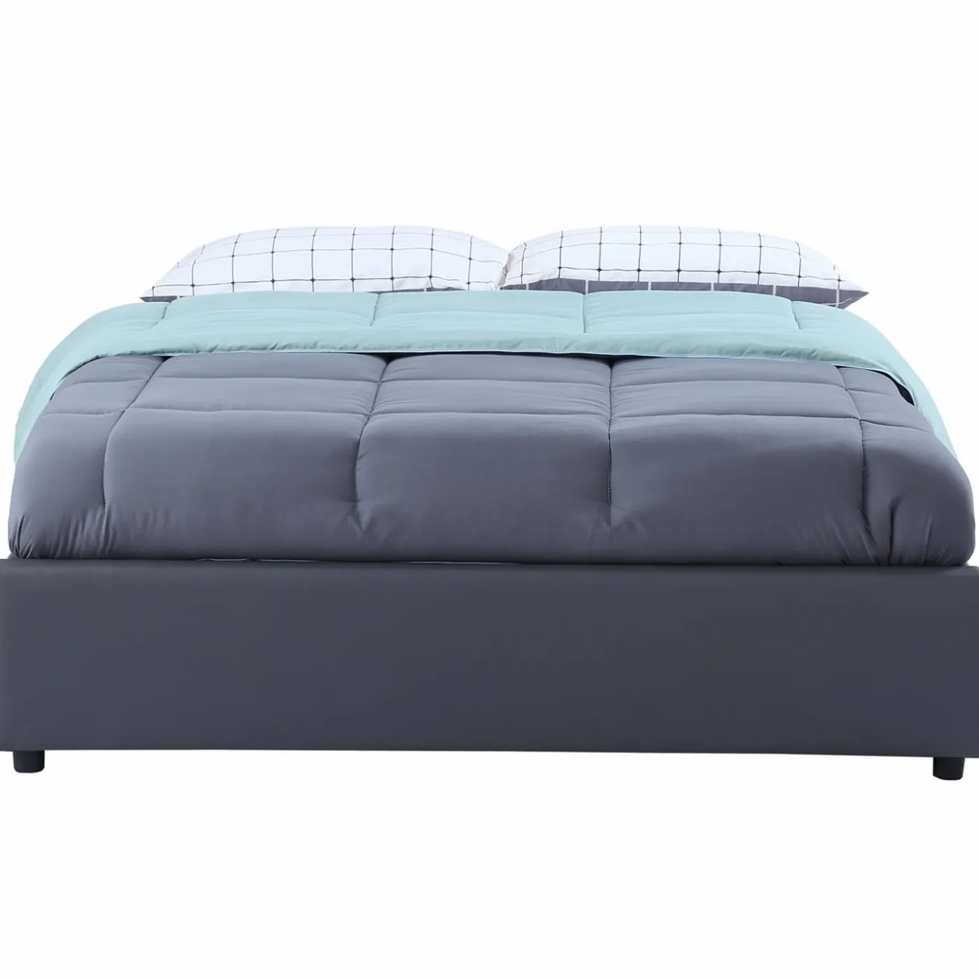Sommier coffre de rangement 160x200 cm gris