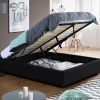 Sommier coffre de rangement 140x190 cm noir